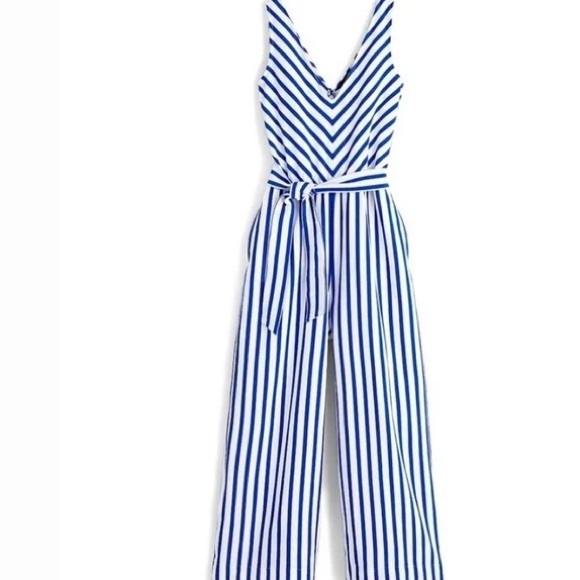 J Crew Striped Jumpsuit - Picture 2 of 3